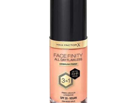 Facefinity All Day Flawless 3w1 kryjący podkład w płynie C64 Rose Gold 30ml Fashion