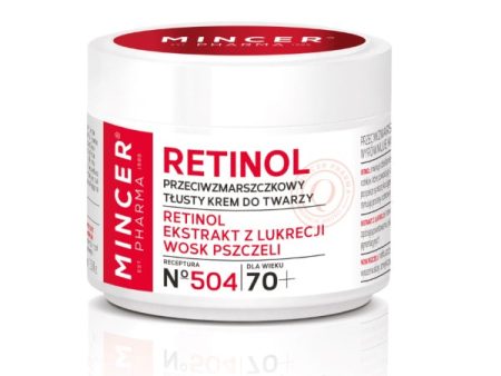 Retinol 70+ przeciwzmarszczkowy tłusty krem do twarzy No 504 50ml For Sale