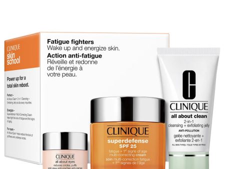 Fatigue Fighters zestaw All About Clean 2-in-1 Cleansing + Exfoliating Jelly 30ml + Superdefense SPF25 50ml + All About Eyes 5ml Discount