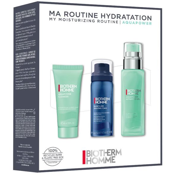 Homme Aquapower My Moisturizing Routine zestaw żel oczyszczający 40ml + pianka do golenia 50ml + żel nawilżający do twarzy 75ml Online now