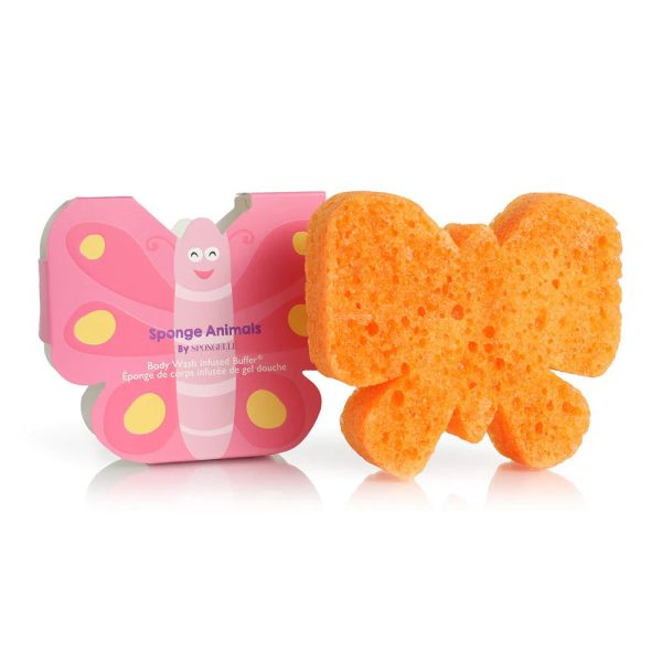 Sponge Animals Kids gąbka nasączona mydłem do mycia ciała dla dzieci Butterfly For Sale