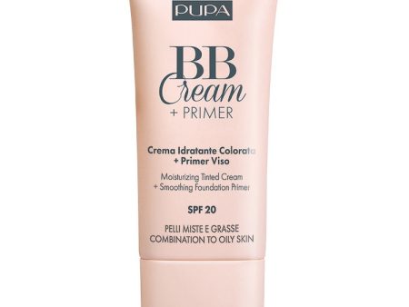 BB Cream + Primer Combination To Oily Skin SPF20 krem BB i baza pod makijaż do cery tłustej i mieszanej 001 Nude 30ml Cheap